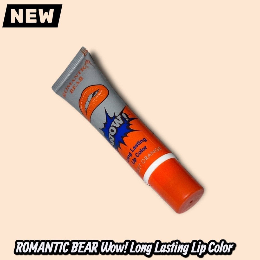 💝ROMANTIC BEAR Wow! Long Lasting Lip Color – Orange | New | Peel-Off Tint